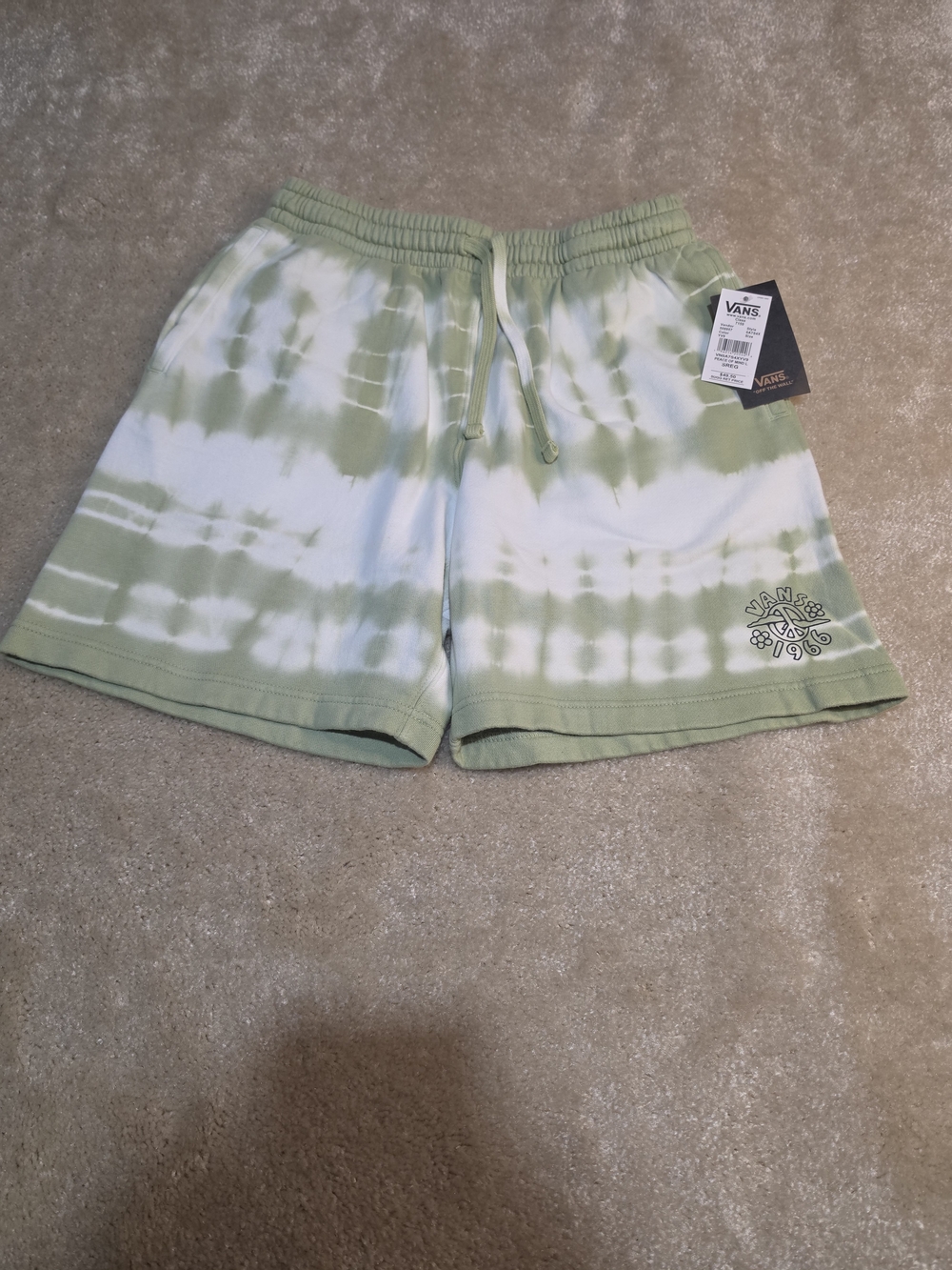 Vans Peace of Mind Tie Dye Fleece Shorts Men's Small NWT Green White Drawstring - Picture 4 of 14